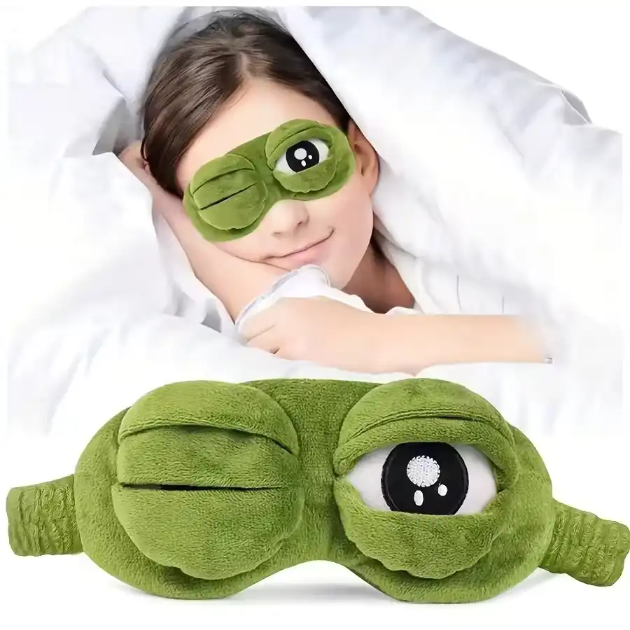 3D Frog Sleep Mask Natural Sleeping Eyeshade Women Men Creative Cartoon Soft Portable Blindfold Travel Office