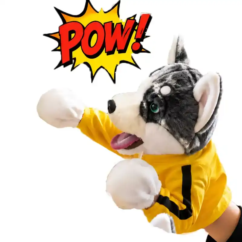 Novelty Boxing Husky Dog Puppet Interactive Pet Toy Funny Fighting Game Plush Doll Punching Toy